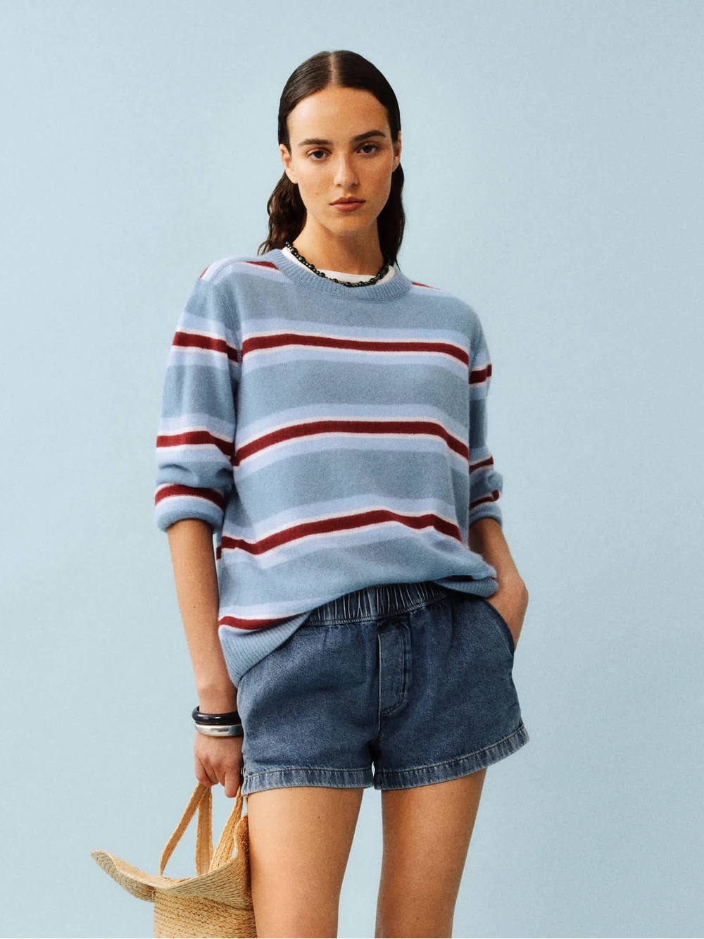 Reformation cashmere boyfriend sweater M Bluebell